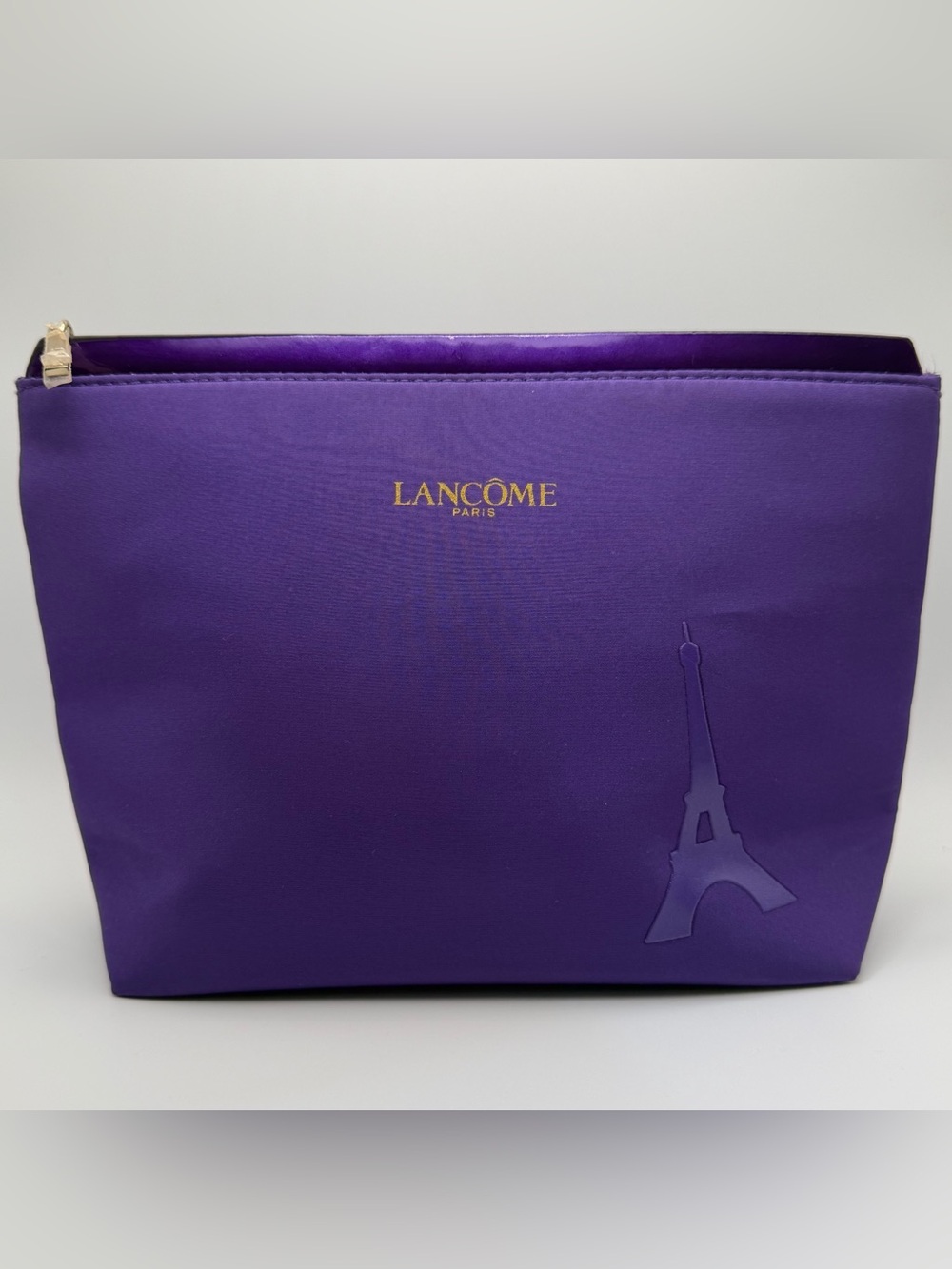 Lancôme Purple Cosmetic Pouch with Eiffel Tower Accent